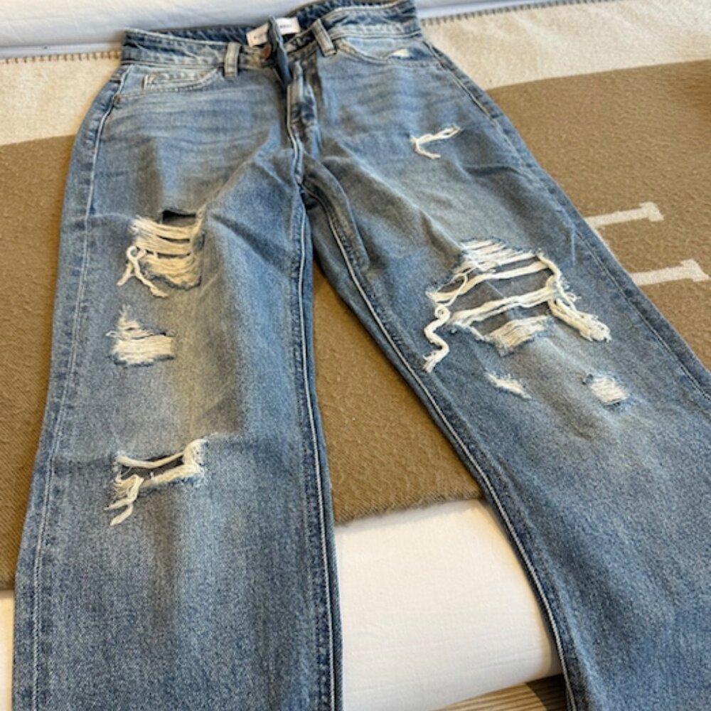 Flying Monkey (Designer) Straight Leg, Ripped Jeans